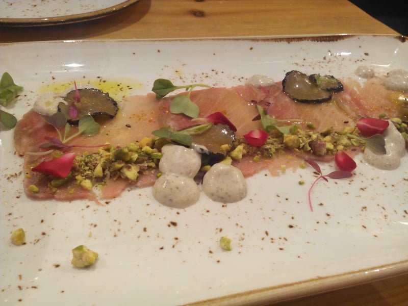 Carpaccio de ventresca de atún rojo